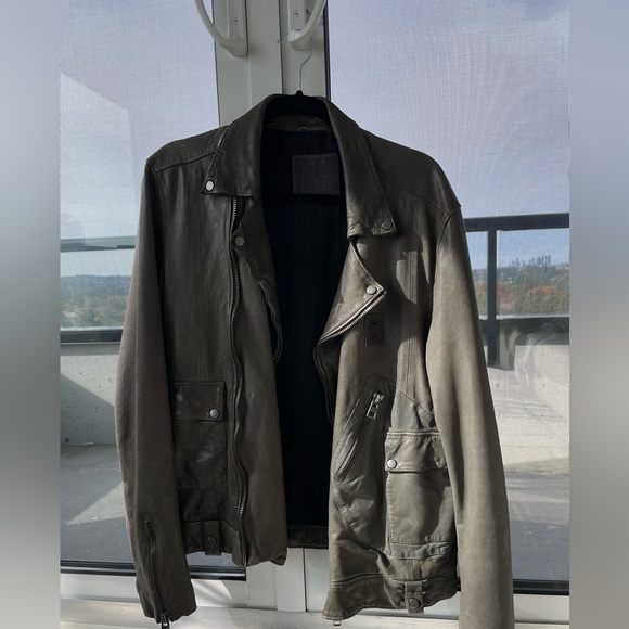 All Saints Men’s Leather Jacket M - Picture 2 of 4